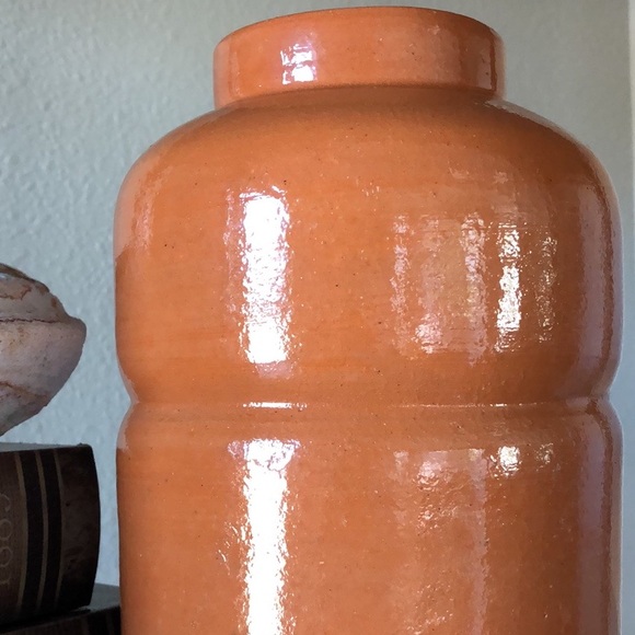 Vintage Orange Pottery Clay World Bazzar Vase - Picture 2 of 6